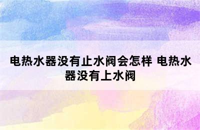 电热水器没有止水阀会怎样 电热水器没有上水阀